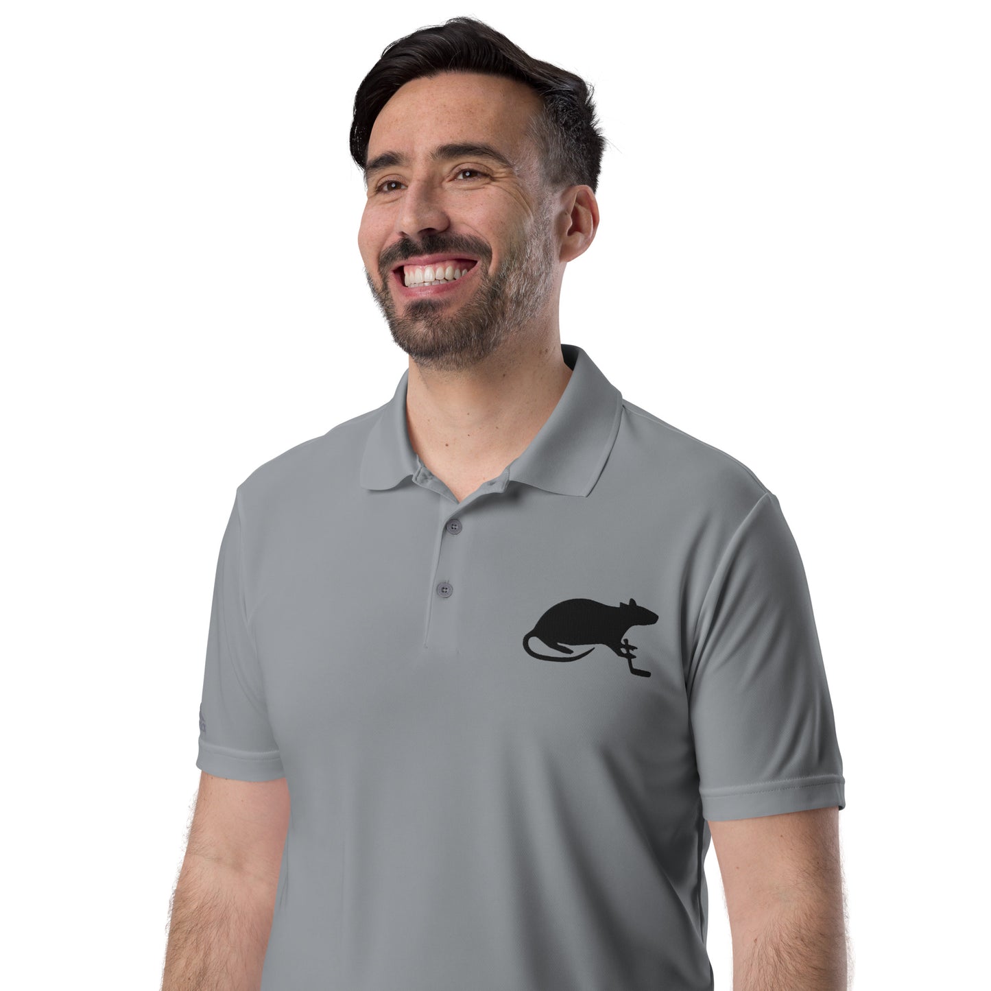 Black Stick and Rat River Rat adidas performance polo shirt