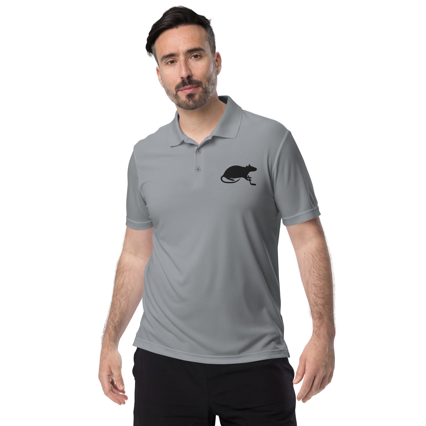 Black Stick and Rat River Rat adidas performance polo shirt