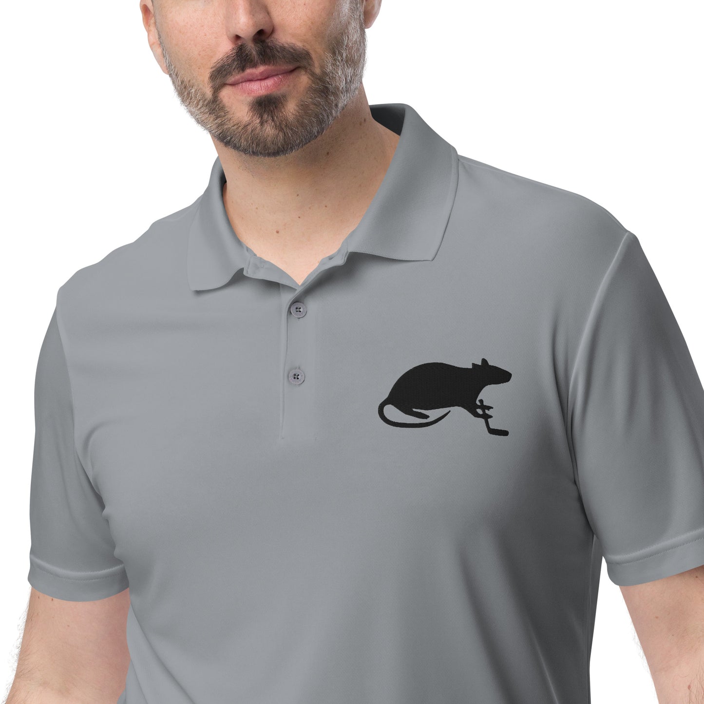 Black Stick and Rat River Rat adidas performance polo shirt