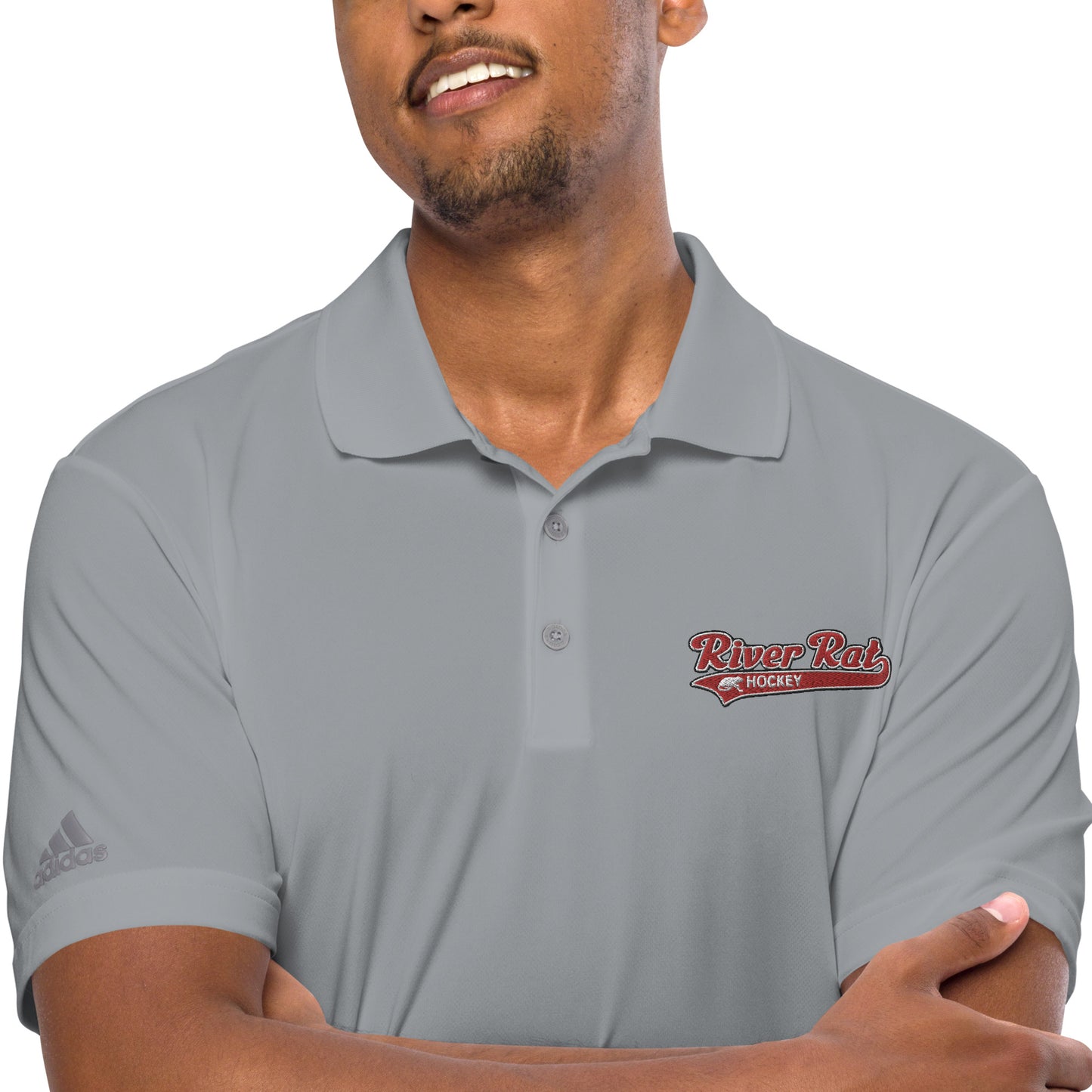 River Rat Hockey adidas performance polo shirt