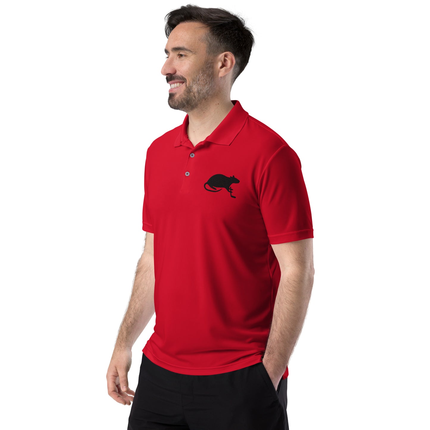 Black Stick and Rat River Rat adidas performance polo shirt