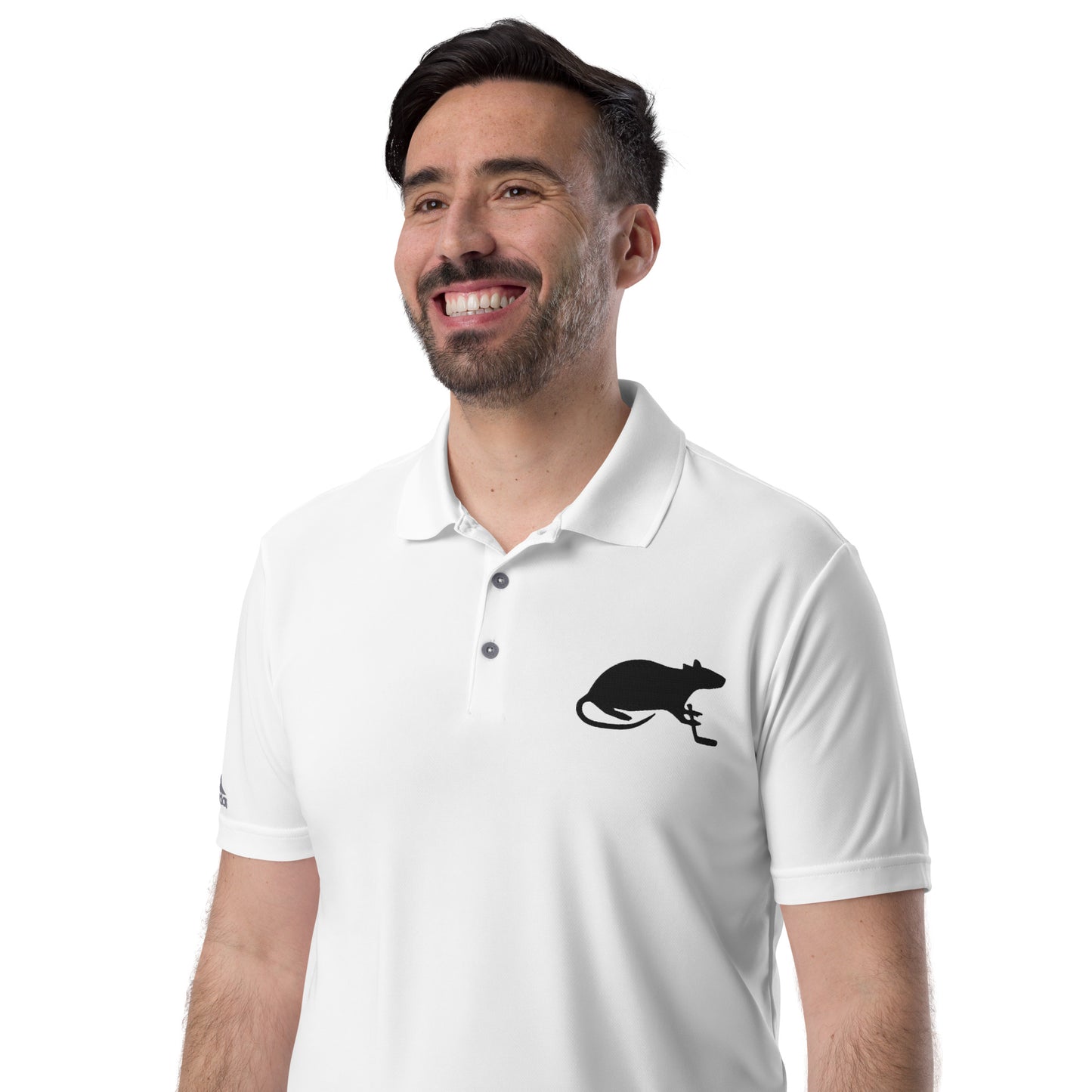 Black Stick and Rat River Rat adidas performance polo shirt