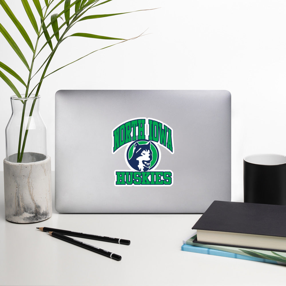 North Iowa Huskies Wordmark Bubble-free stickers