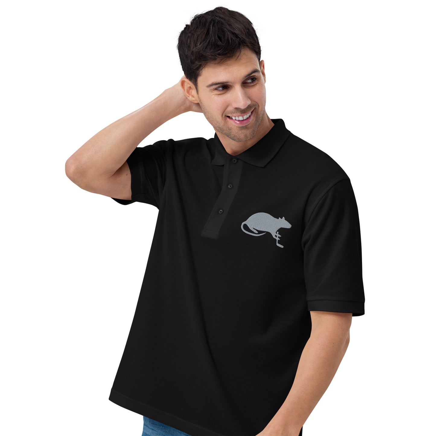 Silver Stick and Rat River Rat Men's Premium Polo
