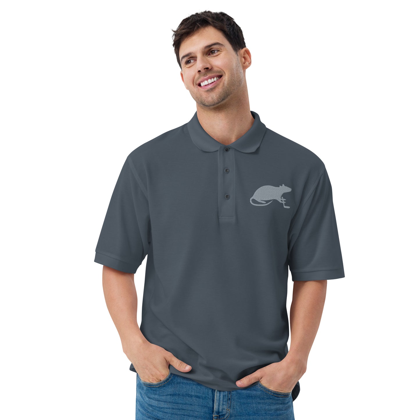 Silver Stick and Rat River Rat Men's Premium Polo