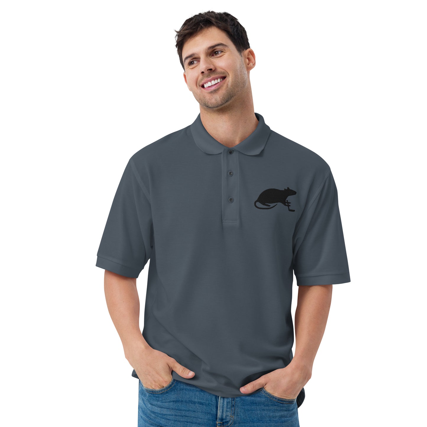 Black Stick and Rat River Rat Men's Premium Polo