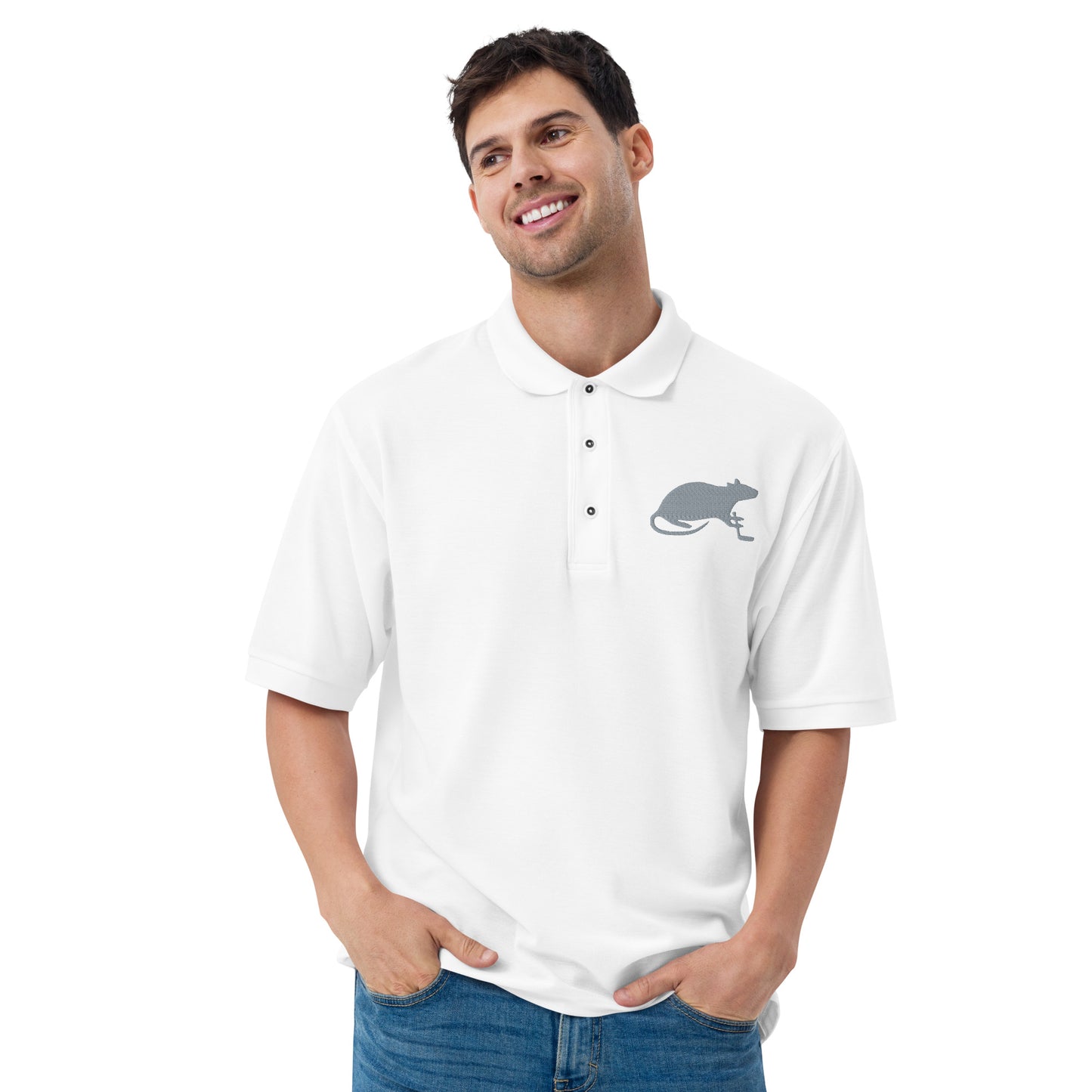 Silver Stick and Rat River Rat Men's Premium Polo