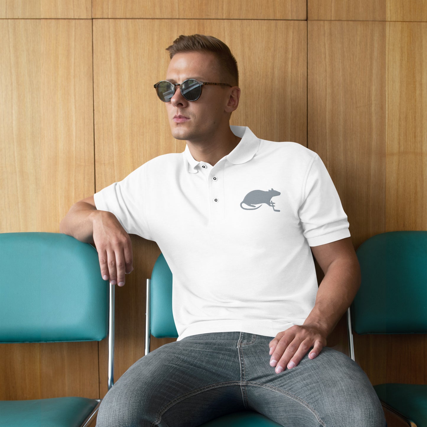 Silver Stick and Rat River Rat Men's Premium Polo